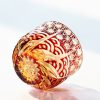 Handgefertigtes Edo-Kiriko Sake-Glas aus bernstein-rotem Kristall Edo Kiriko Handcrafted Red-Amber Crystal Sake Glass - 9