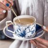Blau-Weißes Yucca-Blüten Bone China Teeservice mit Stövchen Blue White Yucca Flower Bone China Tea Set with Warmer - 4