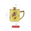 Peaches & Crane Porcelain Tea Mug with Infuser, Lid & Gold Trim - 1