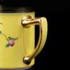 Peaches & Crane Porcelain Tea Mug with Infuser, Lid & Gold Trim - 3