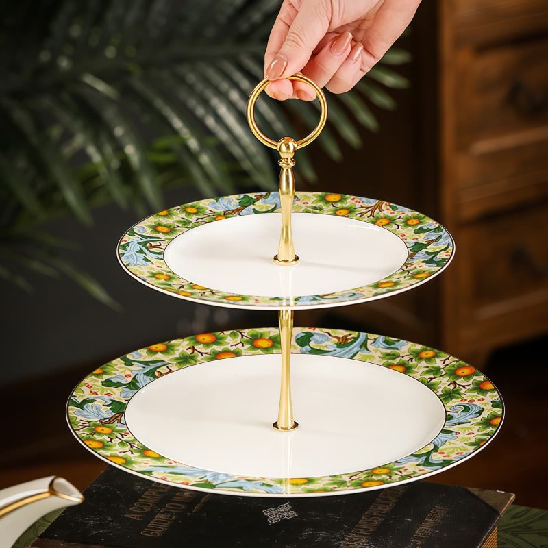 Florale Etagere aus Bone China Floral Bone China Cupcake Stand | Elegant Dessert Display - 2