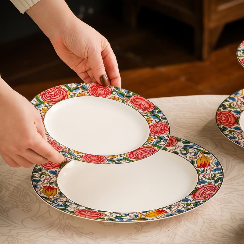 Florale Etagere aus Bone China Floral Bone China Cupcake Stand | Elegant Dessert Display - 5