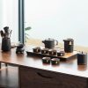Gongfu-Teeset aus mattschwarzer Keramik mit Teetablett Pure Black Ceramic Kung Fu Tea Set with Tray | Authentic Gongfu Ceremony - 1
