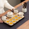 Beige Minimalist Ru Kiln Ceramic Gongfu Tea Set - 1