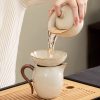 Beige Minimalist Ru Kiln Ceramic Gongfu Tea Set - 2