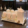 Modernes Porzellan-Teeservice mit goldenen Punkten und Hirsch-Halterung Gold Polka Dot Porcelain Tea Set with Deer Holder - Modern Luxury - 6