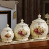 Klassische europäische Vintage-Teedose aus Keramik mit Hibiskus-Motiv Vintage Hibiscus Ceramic Airtight Tea Caddy | European Loose Leaf Storage - 2