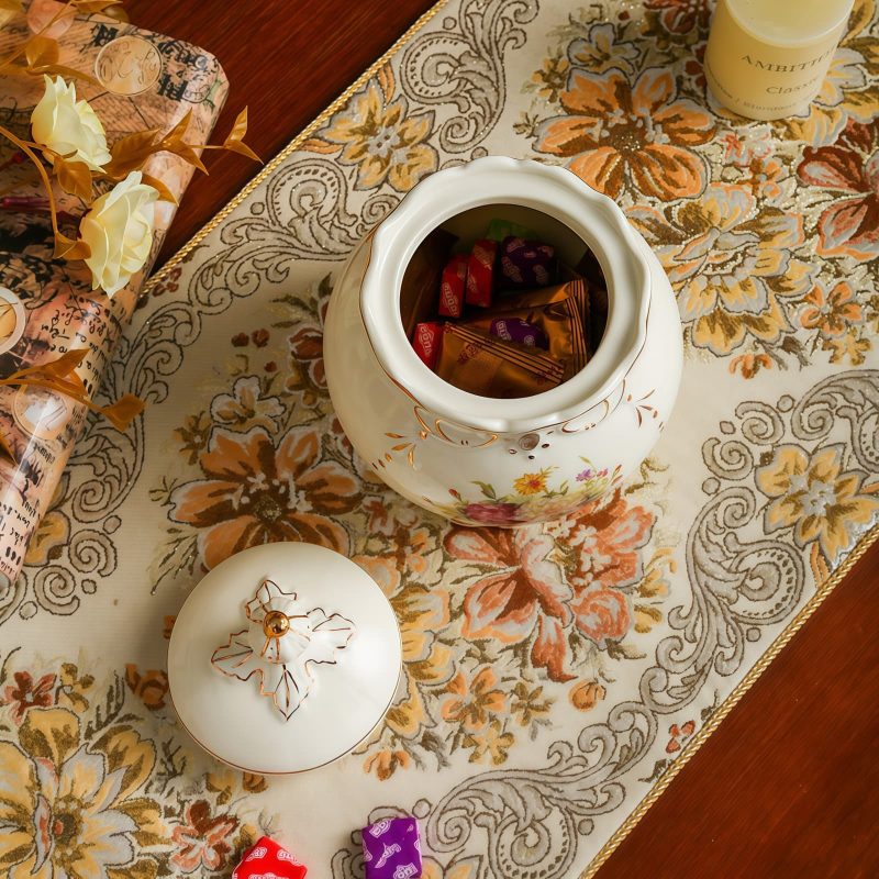Klassische europäische Vintage-Teedose aus Keramik mit Hibiskus-Motiv Vintage Hibiscus Ceramic Airtight Tea Caddy | European Loose Leaf Storage - 5