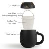 Keramik-Teetasse mit Katzenmotiv, Teesieb & Deckel Cat Face Ceramic Tea Mug with Infuser & Lid (12 oz) - 4