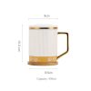 Teetasse aus Porzellan mit Sieb, Deckel & Goldrand – Glücksbringende Wolken Auspicious Clouds Porcelain Tea Mug with Infuser, Lid & Gold Trim | 15oz - 2