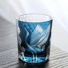 Handgefertigtes Edo-Kiriko-Kristall-Whiskyglas „Kiefer & Kranich“ mit Holzbox Edo Kiriko Pine & Crane Crystal Whisky Glass with Wooden Box - 4