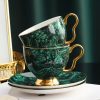 Grünes Porzellan-Teeset im englischen Stil mit eleganter Kanne & Goldrand Luxury English Tea Set: Porcelain Teapot Set (Green) - 4