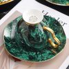 Grünes Porzellan-Teeset im englischen Stil mit eleganter Kanne & Goldrand Luxury English Tea Set: Porcelain Teapot Set (Green) - 5