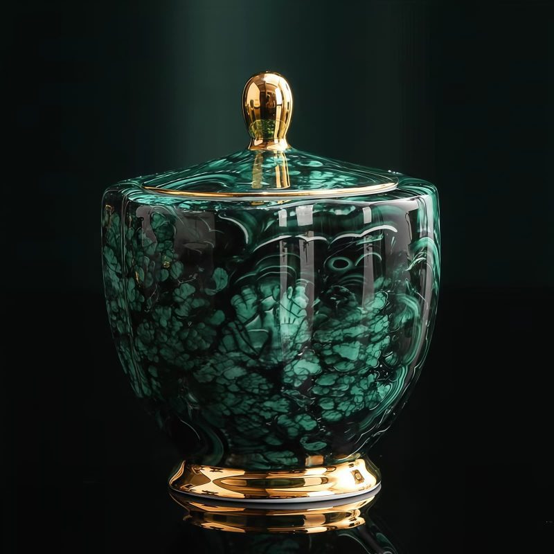 Grünes Porzellan-Teeset im englischen Stil mit eleganter Kanne & Goldrand Luxury English Tea Set: Porcelain Teapot Set (Green) - 8