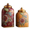 Luxuriöse Keramik-Teedose im europäischen Floral-Design Luxury European Floral Ceramic Tea Caddy | Airtight Tin - 5