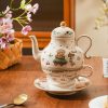 Tea-for-One-Set aus Porzellan mit Bären-Illustration Bear Illustration Porcelain Tea for One Set | Whimsical Teapot & Cup - 9