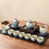 Blue & White Butterfly Porcelain Gongfu Tea Set - Elegant Chinese Tea Service - 6