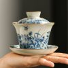 Blue & White Butterfly Porcelain Gongfu Tea Set - Elegant Chinese Tea Service - 2
