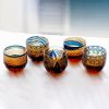 Edo Kiriko Blue-Amber Crystal Sake Glass | Handcrafted Japanese Glassware - 5