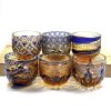 Edo Kiriko Blue-Amber Crystal Sake Glass | Handcrafted Japanese Glassware - 10