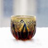 Edo Kiriko Blue-Amber Crystal Sake Glass | Handcrafted Japanese Glassware - 6