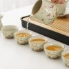 Kung-Fu-Teeservice aus Keramik mit Blumen- und Schmetterlingsdekor Floral Chinese Kung Fu Tea Set - Elegant Ceramic Tea Ceremony Service - 7