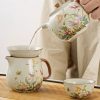 Kung-Fu-Teeservice aus Keramik mit Blumen- und Schmetterlingsdekor Floral Chinese Kung Fu Tea Set - Elegant Ceramic Tea Ceremony Service - 5