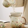 Kung-Fu-Teeservice aus Keramik mit Blumen- und Schmetterlingsdekor Floral Chinese Kung Fu Tea Set - Elegant Ceramic Tea Ceremony Service - 6