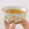 Kung-Fu-Teeservice aus Keramik mit Blumen- und Schmetterlingsdekor Floral Chinese Kung Fu Tea Set - Elegant Ceramic Tea Ceremony Service - 4