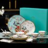 Blue Phoenix Bone China Dinnerware Set with Gold Rims - 2