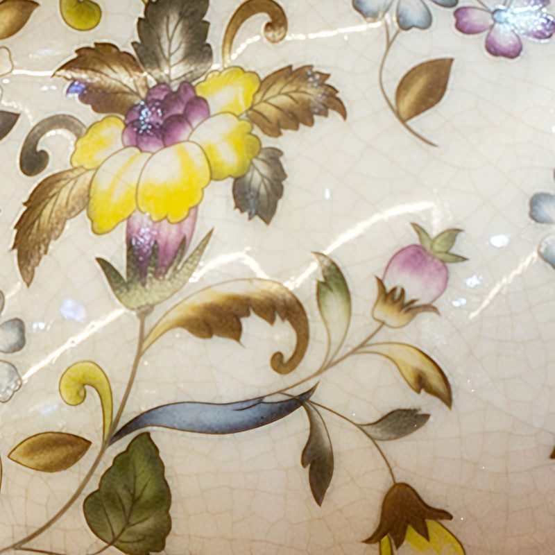 Klassische Teedose aus Keramik mit Lotusblüten-Motiv | Europäischer Vintage-Stil European Vintage Lotus Flower Ceramic Airtight Tea Caddy - 2