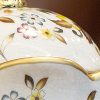 Klassische Teedose aus Keramik mit Lotusblüten-Motiv | Europäischer Vintage-Stil European Vintage Lotus Flower Ceramic Airtight Tea Caddy - 3