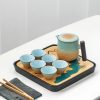 Chinesisches Keramik-Teeset „Berglandschaft“ mit integriertem Sieb & Tablett Mountain Landscape Ceramic Chinese Tea Set w/ Infuser & Tray - 3