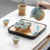 Chinesisches Keramik-Teeset „Berglandschaft“ mit integriertem Sieb & Tablett Mountain Landscape Ceramic Chinese Tea Set w/ Infuser & Tray - 4