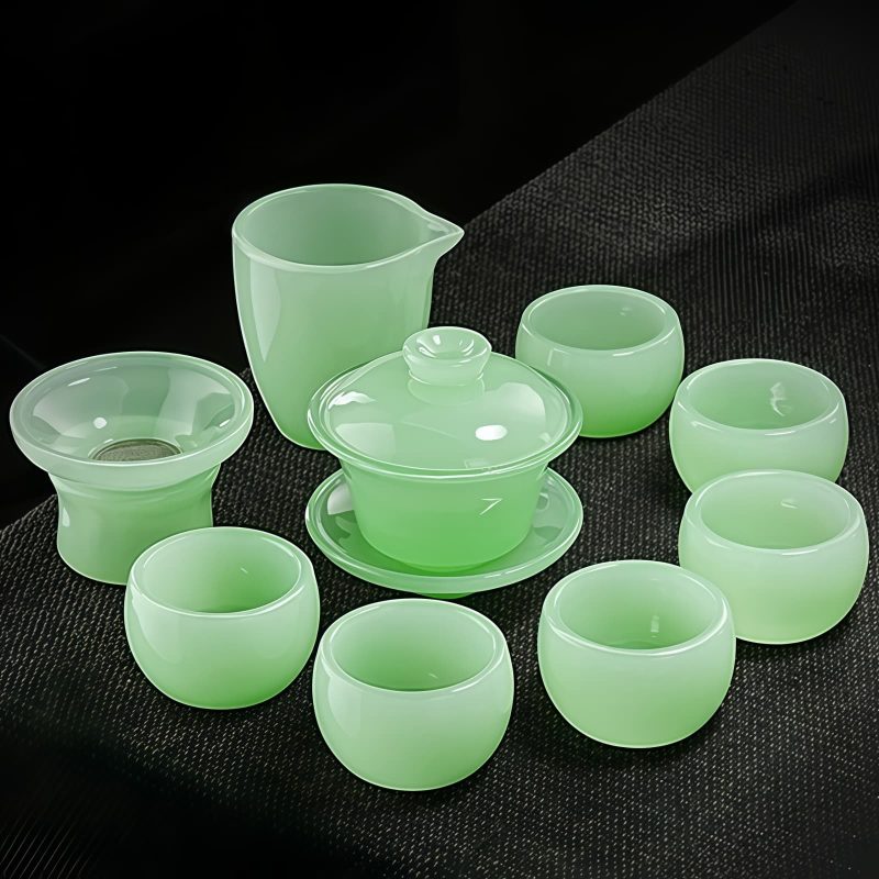Farbenfrohes Gongfu-Teeservice aus Liuli-Glas Colorful Liuli Glass Chinese Gongfu Tea Set - Elegant Tea Ceremony - 9