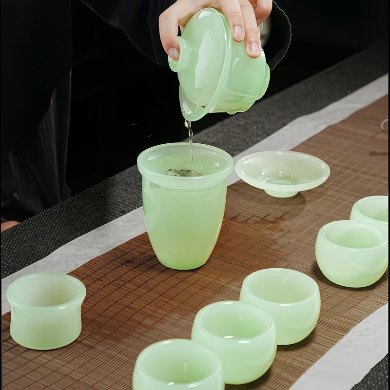 Farbenfrohes Gongfu-Teeservice aus Liuli-Glas Colorful Liuli Glass Chinese Gongfu Tea Set - Elegant Tea Ceremony - 2