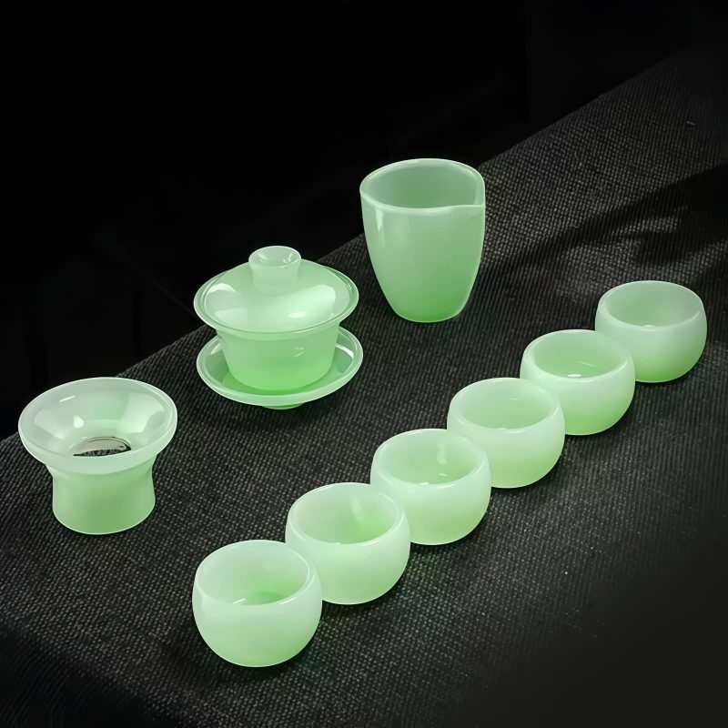 Farbenfrohes Gongfu-Teeservice aus Liuli-Glas Colorful Liuli Glass Chinese Gongfu Tea Set - Elegant Tea Ceremony - 5