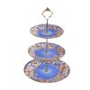 Porzellan-Etagere mit Schmetterlings- und Ruyi-Dekor European Floral Butterfly Porcelain Cake Stand | Tiered Dessert Server - 4