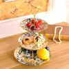Porzellan-Etagere mit Schmetterlings- und Ruyi-Dekor European Floral Butterfly Porcelain Cake Stand | Tiered Dessert Server - 1