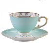 Openwork Floral Bone China English Tea Set with Gold Rim - 6