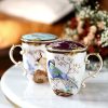 Bone-China-Tasse mit Phönix-Motiv, Deckel & Löffel Phoenix Pattern Bone China Mug with Lid & Spoon | Elegant Tea Cup - 4