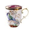 Bone-China-Tasse mit Phönix-Motiv, Deckel & Löffel Phoenix Pattern Bone China Mug with Lid & Spoon | Elegant Tea Cup - 6