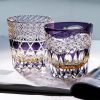 Handgefertigtes Edo-Kiriko-Whiskyglas aus Fluorit-Kristall mit Holzbox Edo Kiriko Fluorite Crystal Whisky Glass with Wooden Box | Handcrafted Japanese Crystalware - 3