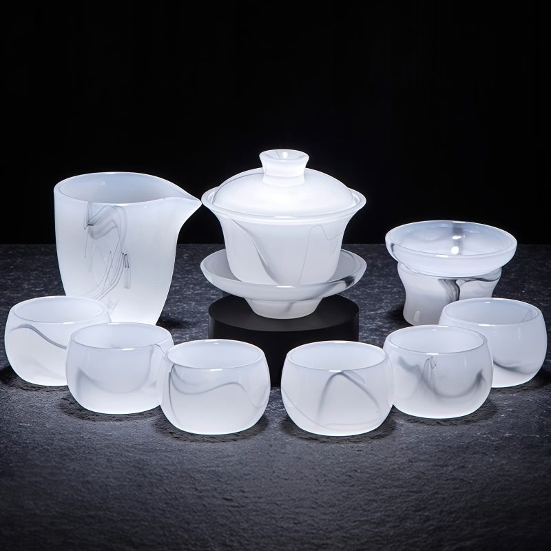 Transparent Liuli Glass Gaiwan Tea Set for Kung Fu Tea - 6