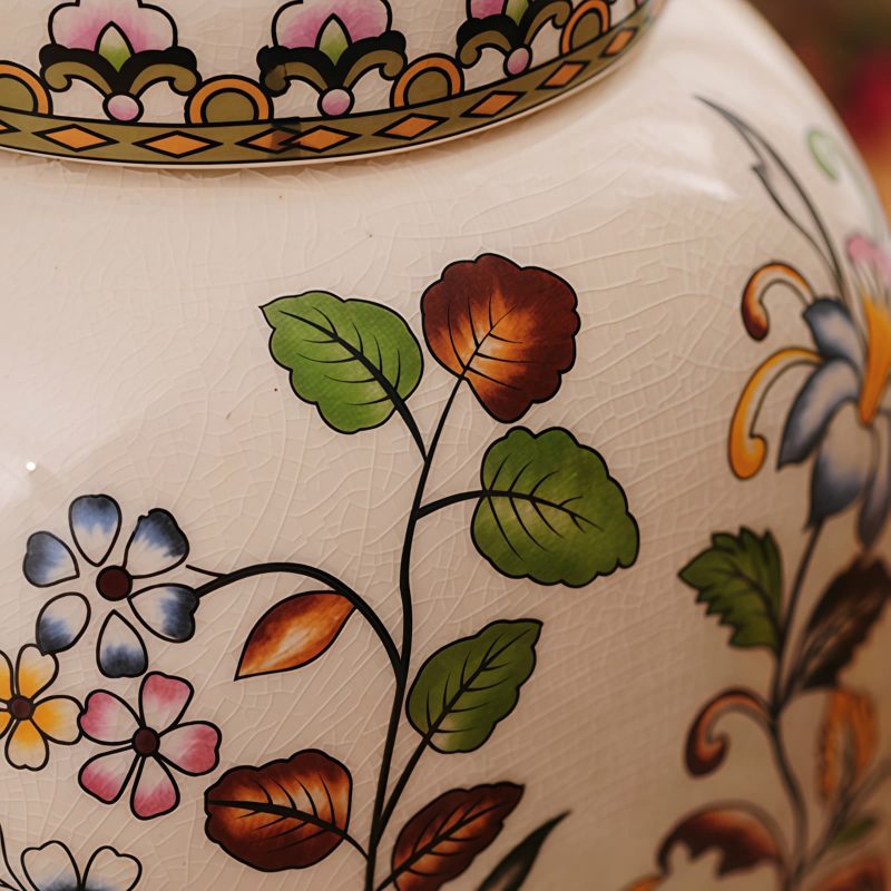 Keramik-Teedose mit Frühlingsblumen-Motiv & luftdichtem Verschluss Spring Floral Ceramic Airtight Tea Caddy - Loose Leaf Tea Storage - 2