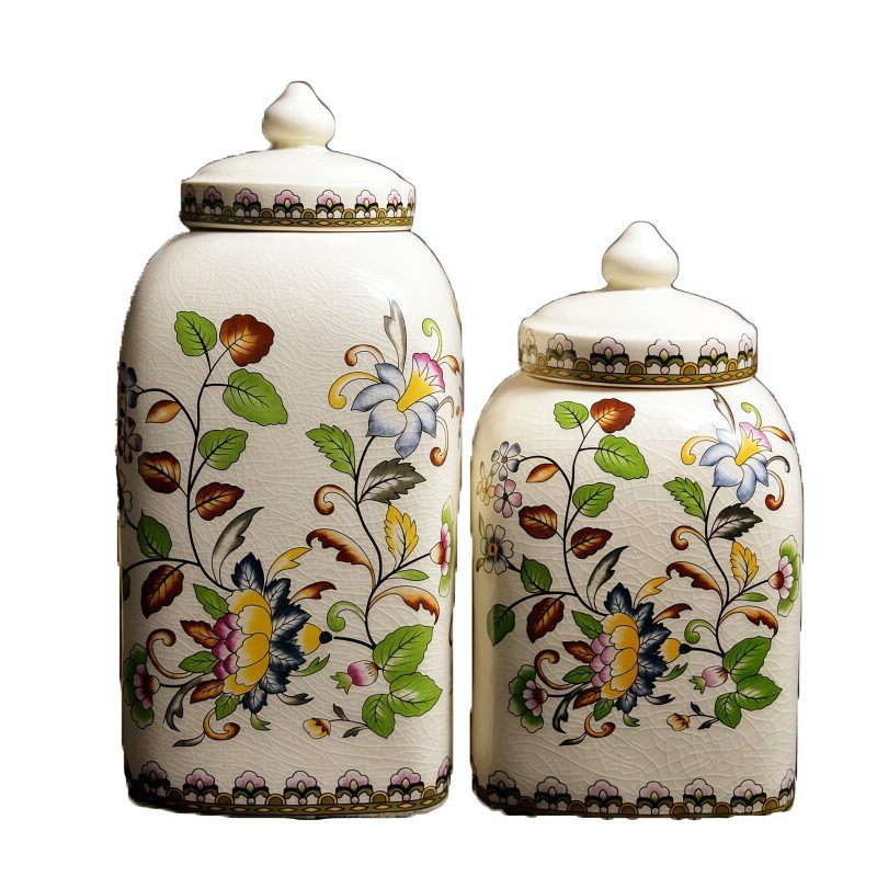 Keramik-Teedose mit Frühlingsblumen-Motiv & luftdichtem Verschluss Spring Floral Ceramic Airtight Tea Caddy - Loose Leaf Tea Storage - 6
