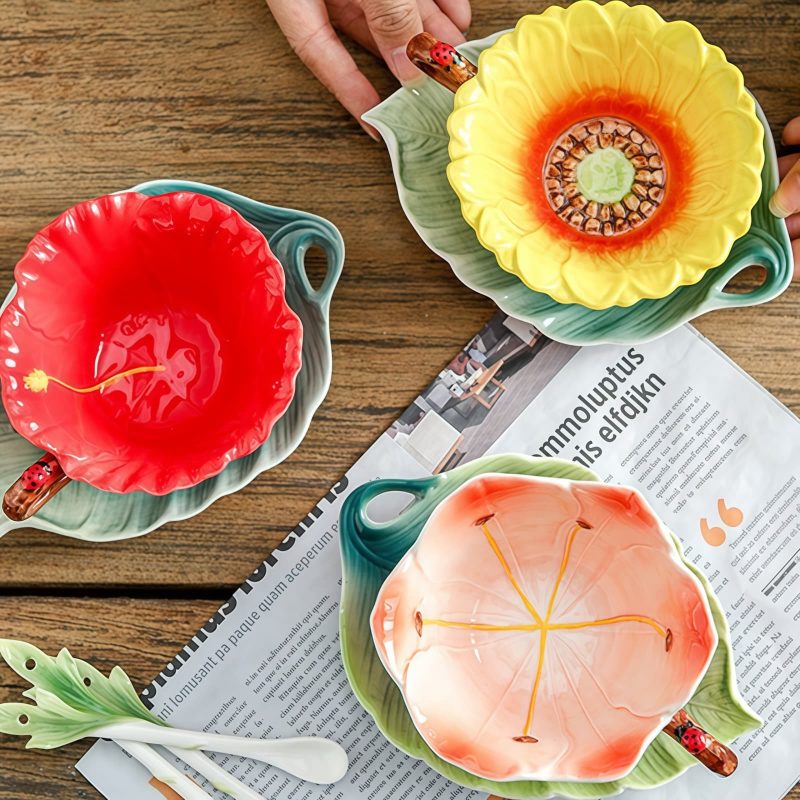 Floral Enamel English Porcelain Tea Set | Elegant Afternoon Tea Collection - 2