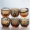 Edo Kiriko Sake-Glas | Handgeschliffenes Kristallglas in Schwarz & Bernstein Edo Kiriko Black-Amber Crystal Sake Glass | Handcrafted Japanese Glassware - 3