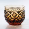 Edo Kiriko Sake-Glas | Handgeschliffenes Kristallglas in Schwarz & Bernstein Edo Kiriko Black-Amber Crystal Sake Glass | Handcrafted Japanese Glassware - 8