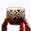 Edo Kiriko Sake-Glas | Handgeschliffenes Kristallglas in Schwarz & Bernstein Edo Kiriko Black-Amber Crystal Sake Glass | Handcrafted Japanese Glassware - 6